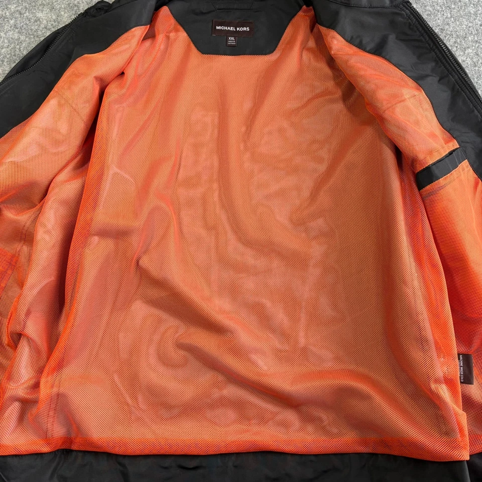 Michael Kors Racer Jacket Mens 2XL XXL Black Orange Mesh Lining NWT - Image 4 of 4