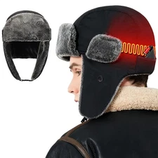 Heated Hat USB-Powered Warm Headgear Windproof Thermal Ear Protection For Winter