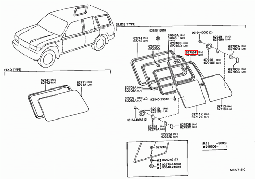 Genuine Toyota LandCruiser 80 Series HZJ HDJ Rear RH 1/4 Window Run Rubber seal - Picture 5 of 8