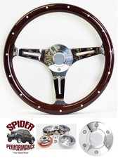 1967-1974 Bronco Wood Steering Wheel 15 Dark Mahogany 1967-1974 Bronco Wood Steering Wheel 15 Dark Mahogany