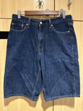 Levi's 469 Men's Denim Jean Shorts Blue Dark Wash 5-Pocket Button Zip Size 30x12