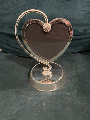 Things Remembered SILVERTONE Heart Frame Crystal Accents 2-Sided