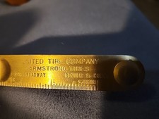Vintage United Tire Armstrong Tires Brass Letter Opener Ruler  MCM Advertising