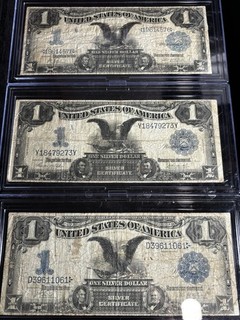 LOT OF 3! $1 1899 BLACK EAGLE Silver Certificates