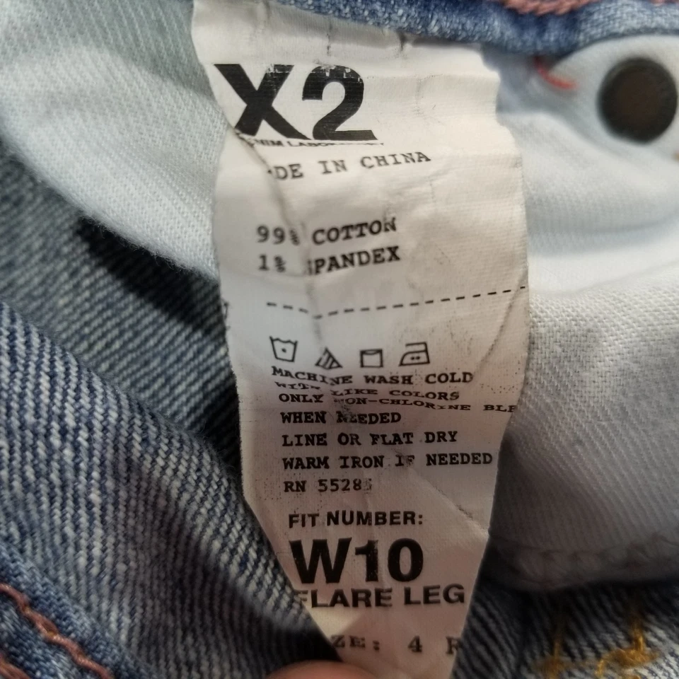 X2 Jeans Women's Sz 4R VTG Flare Leg Med Wash 99% Cotton Normcore Stylish Cute - Image 4 of 4