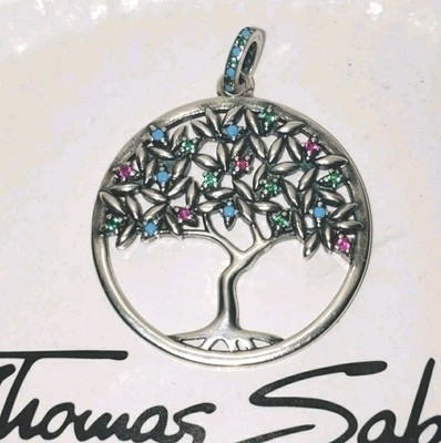 Thomas Sabo Tree of Love Multi Stone Anhänger geschwärztes Silber UVP75 