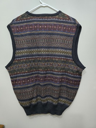 Vtg Tricots St Raphael Sweater Vest Merino Virgin Wool Golf Preppy Argyle XXL - Picture 9 of 9