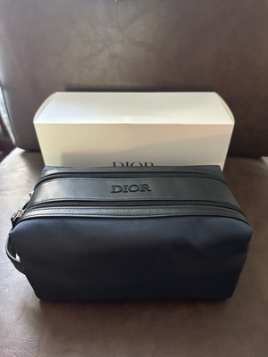 NIB Dior Navy & Black Toiletry Bag Dropp Kit Pouch Travel Case, Dual Zipper