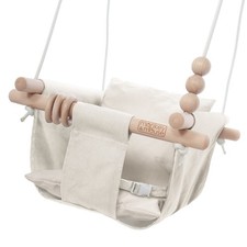 Baby Swing, Cream Indoor Outdoor Portable Hanging Chair - Infant Toddler Ki...