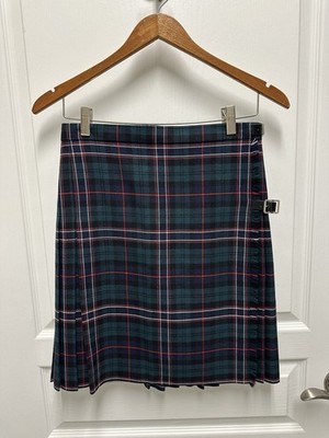 Strathmore Scotland Scottish Plaid Wool Pleated Kilt Skirt Up To 30  Waist UK 12