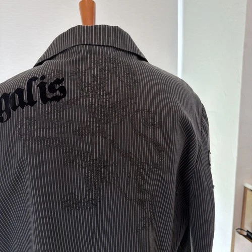 Roar Blazer Mens 2XL Y2K Pinstripe Embroidered Biker Goth Rocker Map Lining image 9