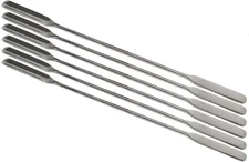 6Pcs Lab Spatula 2-in-1 Semi-Micro Shovel/Round Flat Ends Stainless Steel 9"