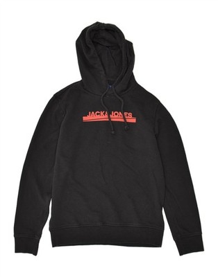JACK & JONES Herren Grafik Hoodie Pullover Small Schwarz Baumwolle BJ57