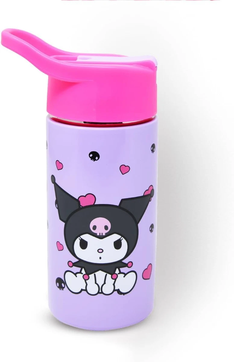 Botella De Aluminio Para Niños - 400ml Con Diseño De Kuromi, Libre De BPA, Ideal Para Cole O Excursiones