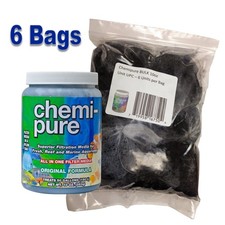 Boyd Enterprises Chemi Pure Bulk 10 oz 6 pack Aquarium Filter Media Bags