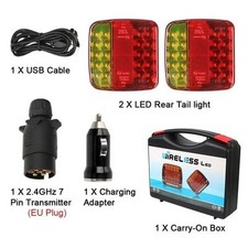 Magnetic Wireless LED Trailer Tail Light 12V 24V Brake Signal Lamp