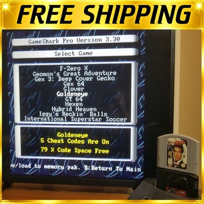 GameShark Pro V3.3 InterAct Nintendo 64 N64 Cheat Codes Cartridge Tested + BOOK