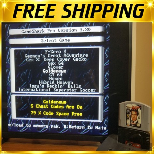 GameShark Pro V3.3 InterAct Nintendo 64 N64 Cheat Codes Cartridge Tested + BOOK