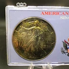 Vintage 1993 Beautiful Toned ASE American Silver Eagle in Case 999 1 Troy OZ