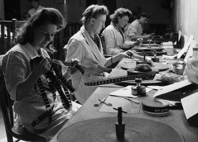 Employees Of Rko Film Examination Department Examining Renovating - Old Photo
