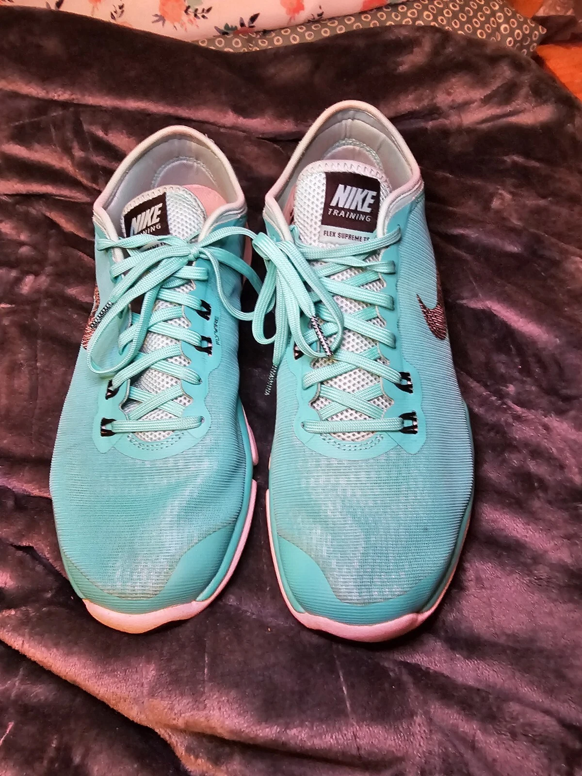 Chaussures d'entraînement Nike Flex Supreme TR4 femme noir sarcelle blanc taille 10 