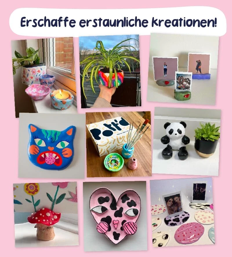 Ton Töpferset für Anfänger für zuhause - Lufttrocknend. DIY Set für Erwachsen... - Bild 2 von 4