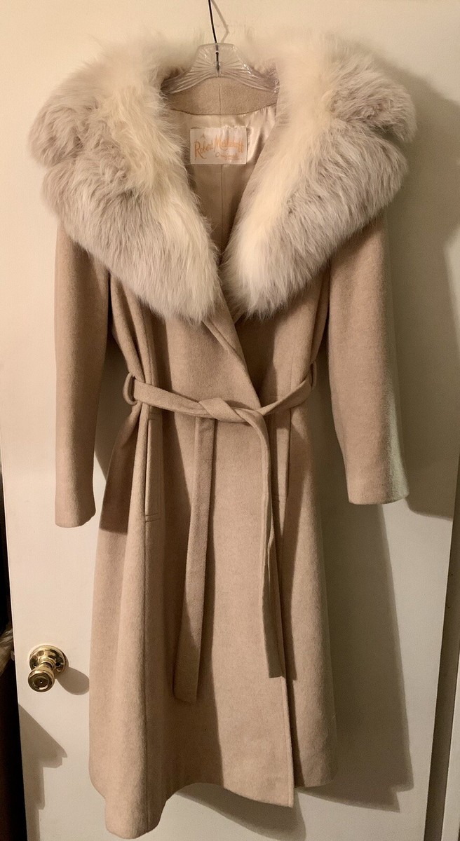 GORGEOUS Vintage Robert Meshekoff CASHMERE Coat Jacket w/Fur