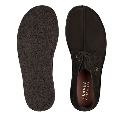 Men's Clarks Desert Trek Originals Vintage Suede Black 216 55486