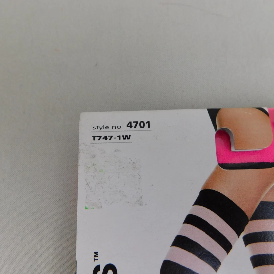 Medias Music Legs 4701 rosa-negro a rayas hasta el muslo Halloween Juegos con disfraces #6640 Foto 3 de 4