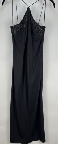 Dave and Johnny by Laura Ryner Maxi Formal Evening Gown Sz 5/6 Black Halter Dres - Picture 4 of 9