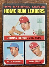 1970 Topps National League Home Run Leaders #66 Bench, Williams, Perez