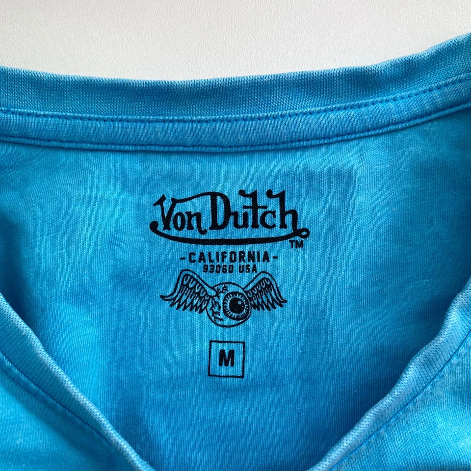 Von Dutch Hombre Azul Cuello Redondo Logo Camiseta de Manga Corta Talla M - Imagen 4 de 4