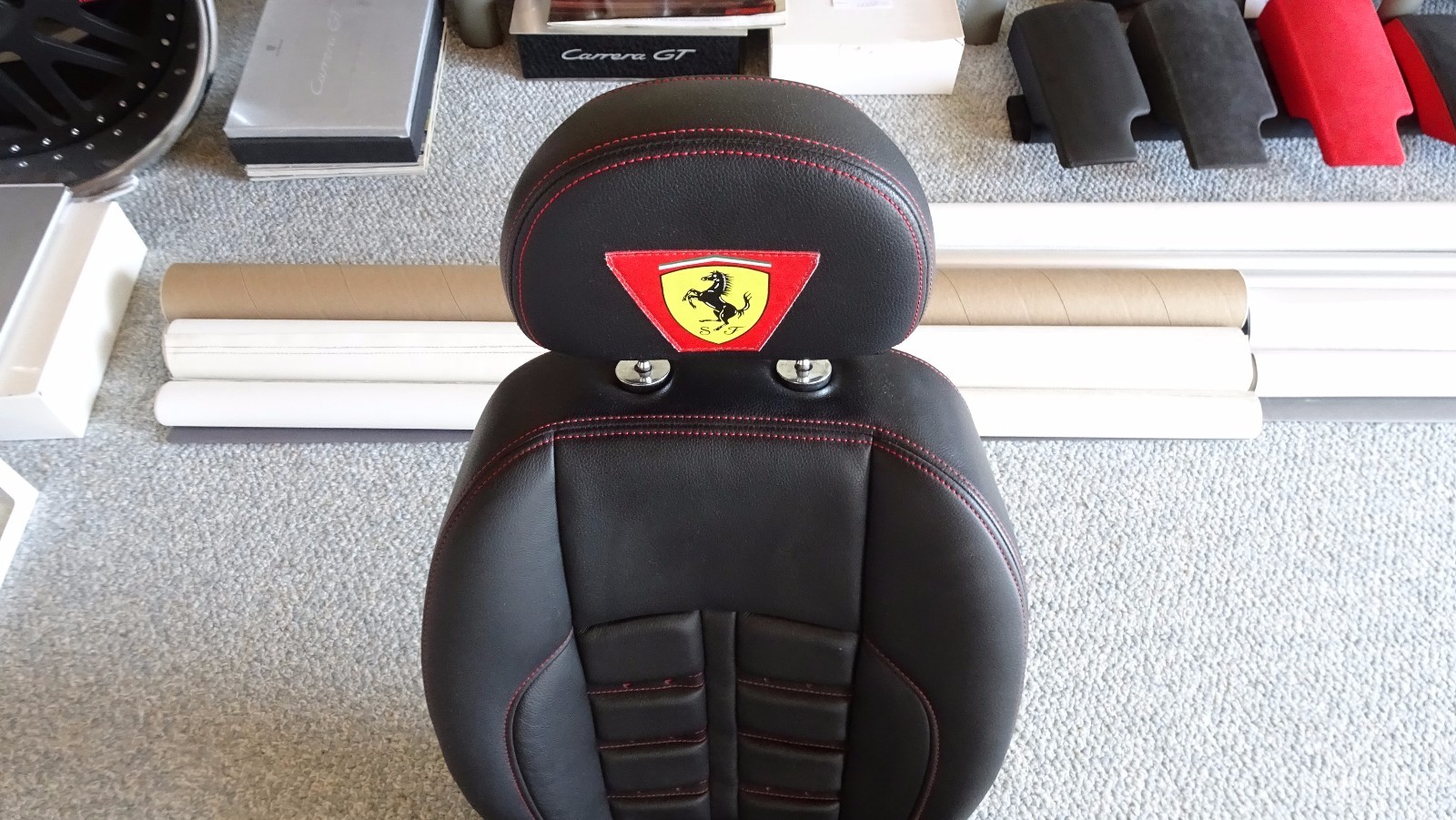FERRARI DAYTONA CHILD SEAT BLACK LEATHER 