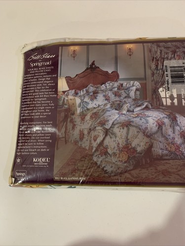 VINTAGE NOS BILL BLASS SPRINGMAID 1 TWIN FITTED SHEET RAPHAEL ROSE NEW - Picture 8 of 11