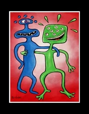 TOGETHER AGAIN limited EDITION print RT VEGAS signed original outsider alien pop