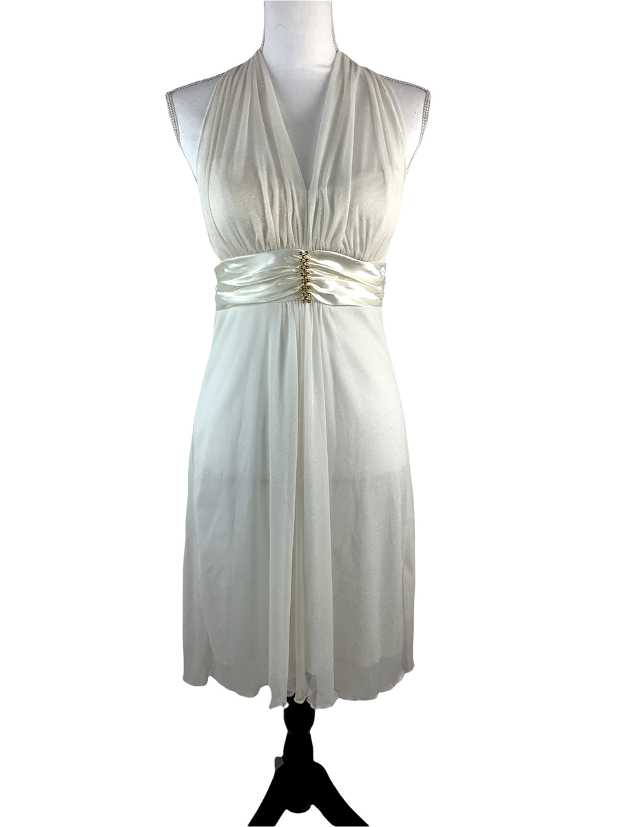 mirabelle floral tiered georgette halter dress Gizelle Metallic Tulip Halter Maxi Dress Pastel Blue Multi / 10 main image 1