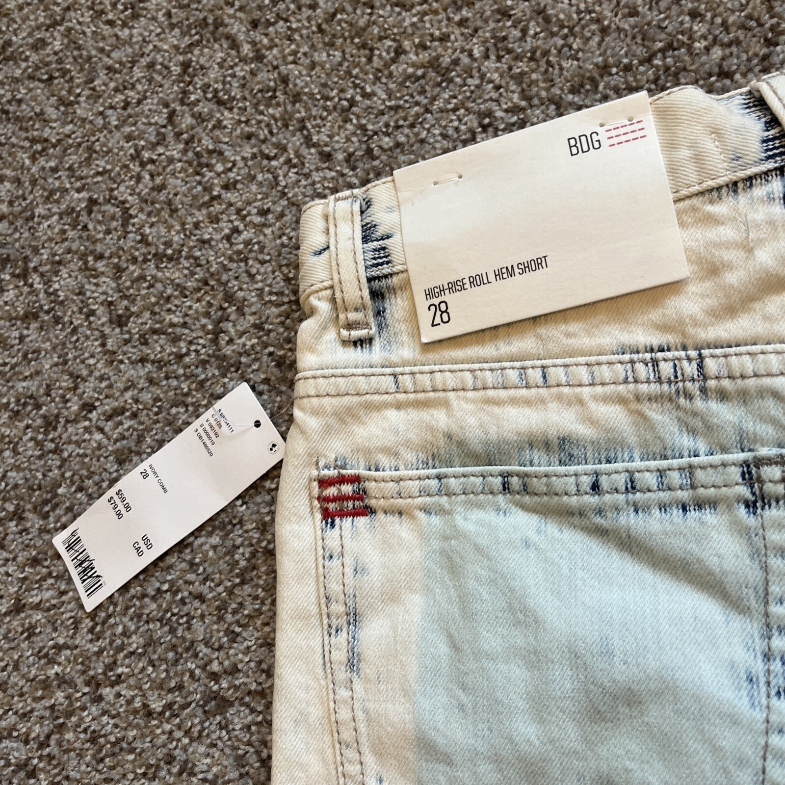 BDG Urban Outfitters High Rise Roll Hem Jean Shorts Denim 28 New - View 10