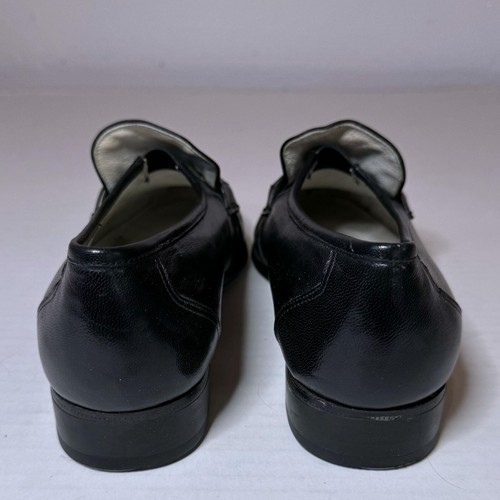 Stuart Mcguire Vintage Sz 10.5 D Black Leather Loafers Dress Shoes Spring Step - Picture 6 of 12