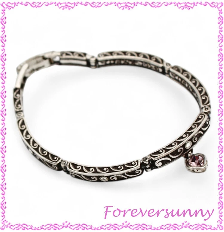 Pulsera Brighton Día del Amor Corazón Cristal Cuelga Púrpura Claro Foto 2 de 3