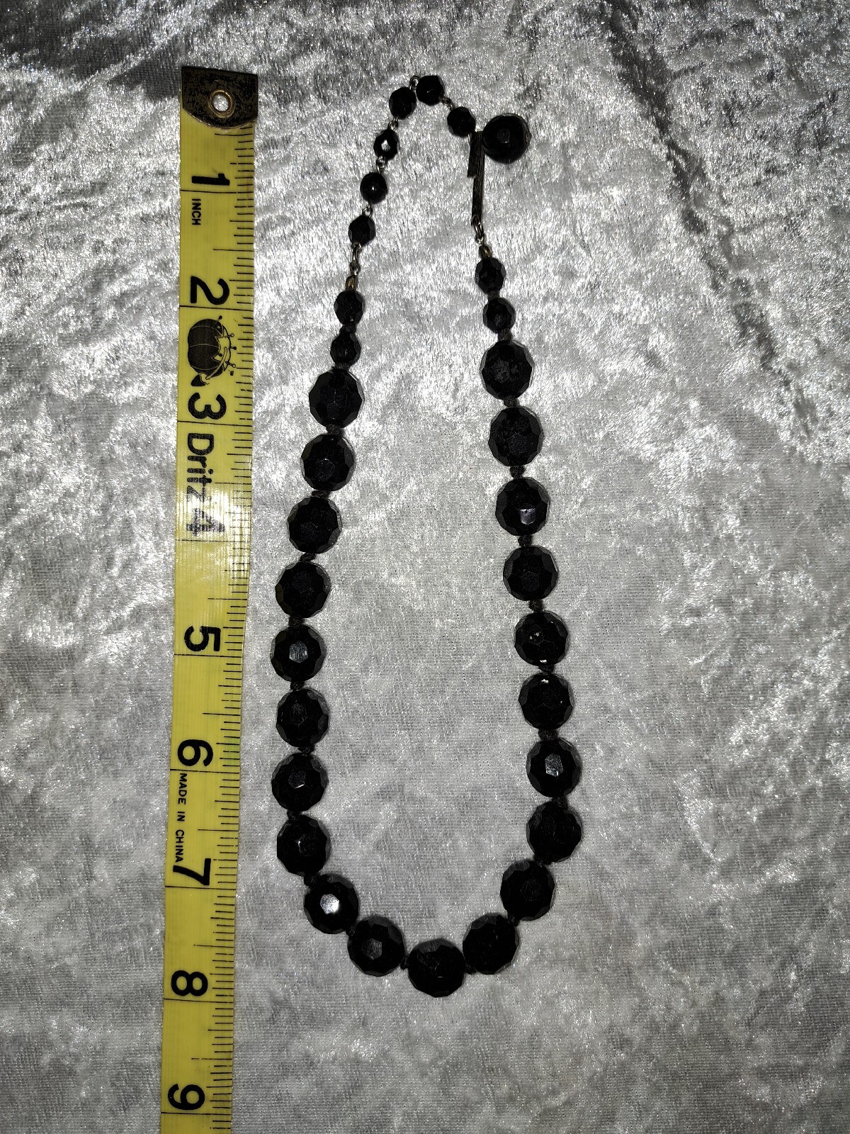 Vintage 80s necklace black glass eBay