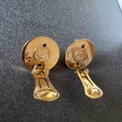 【関税・送料込み】CELINE EARRINGS CELINE Earring Star ball Circle logo Metal Gold Used Only