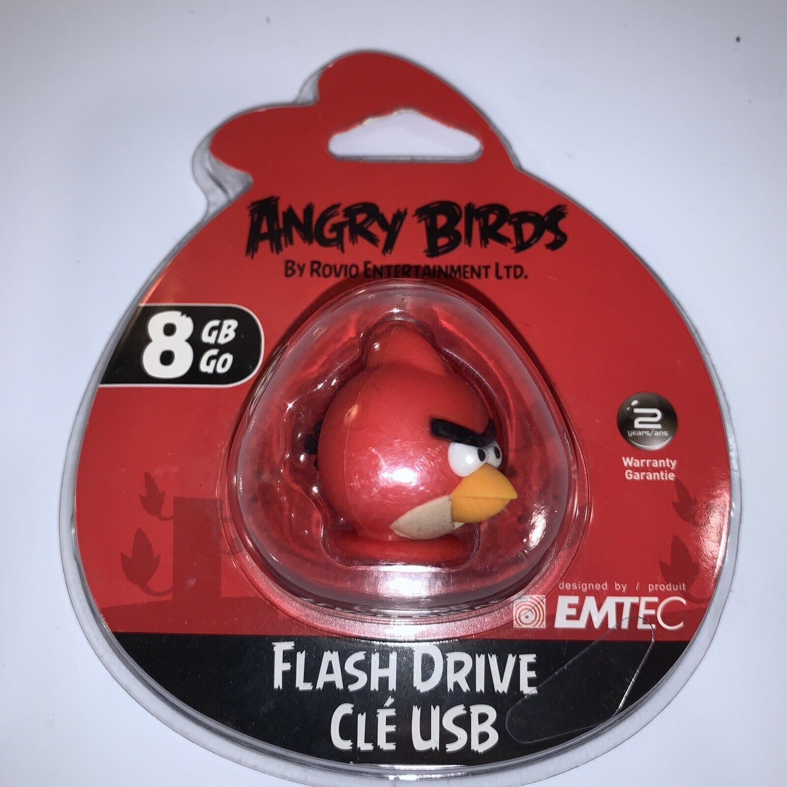 BRAND NEW Emtec USB Flash Drive Angry Birds Red Bird With Strap 8GB SEALED