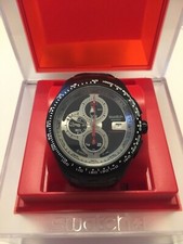 SWATCH CRONO AUTOMATICO SVGB400 MECCANISMO SVIZZERO Orologio Nero CRONOGRAFO @ -