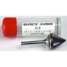 Carbide Burr (SJ-9) 60° Included Angle - Single Cut - 1/4 x 3/4 x 11/16 x 2 7/16