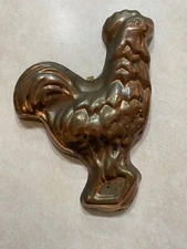VTG Copper Toned Chicken Mold Rooster Brass Hanger