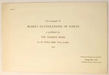 William Blake / Illustrations of Dante prospectus 1st Edition 1978 #268845