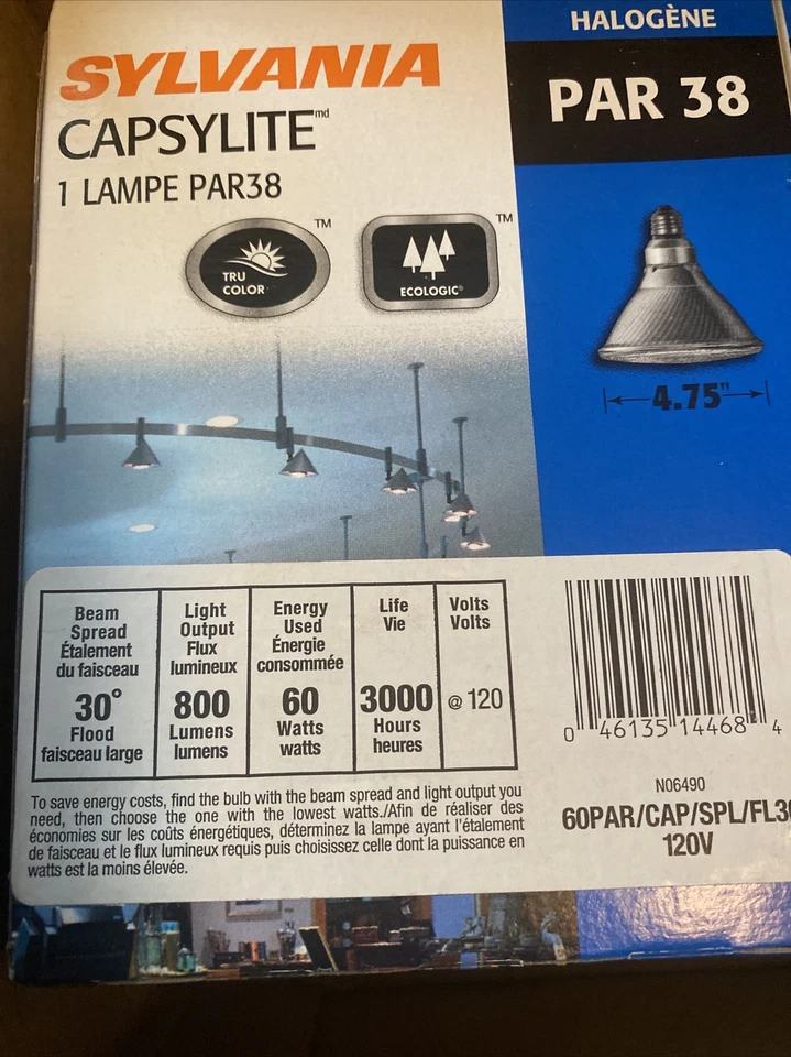 2 PCS SYLVANIA CAPSYLITE PAR38 LARGE Light Bulbs SPOT LIGHT LAMP 4.75" wide - Image 2 of 4