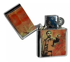 Big Lebowski Jose Quintana Bowling Flip Top Chrome Oil Lighter Wind Resistant