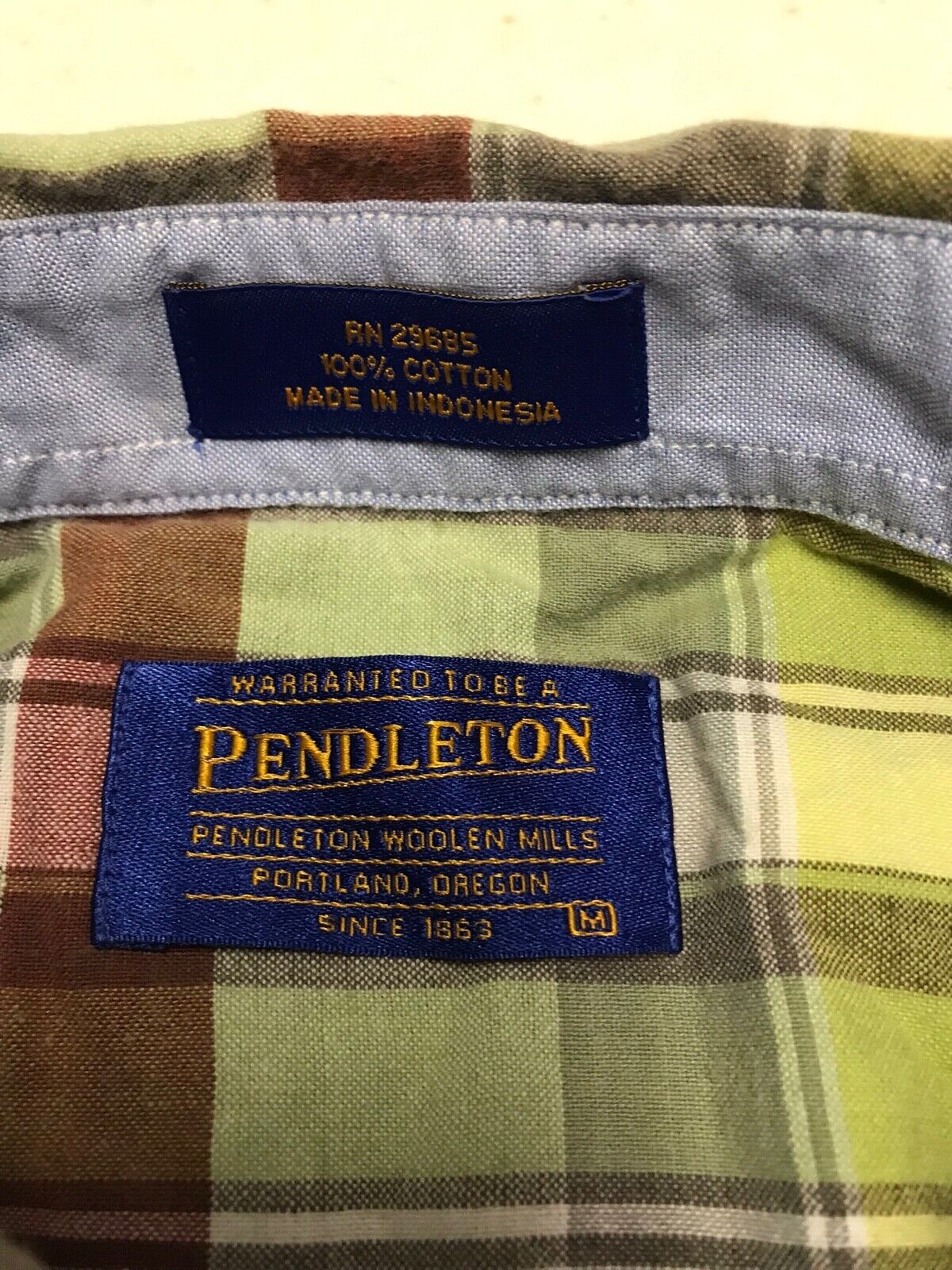 Pendleton Cotton Flannel Shirt Adult Large Green … - image 3