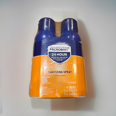 2 Pack Microban 24 Hour Cleaning Spray Citrus Scent 12.5 OZ